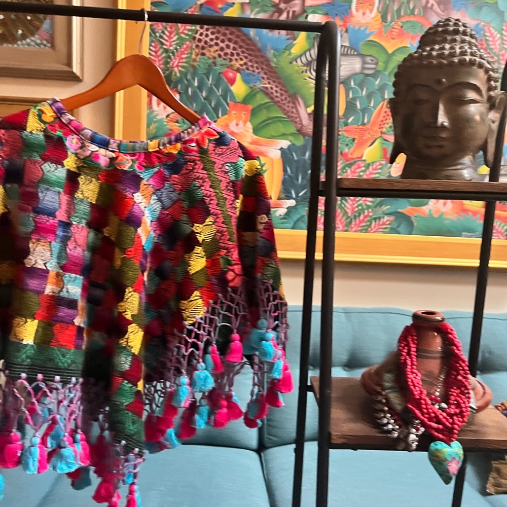 Mexican poncho Huipil Chiapas  shrug
